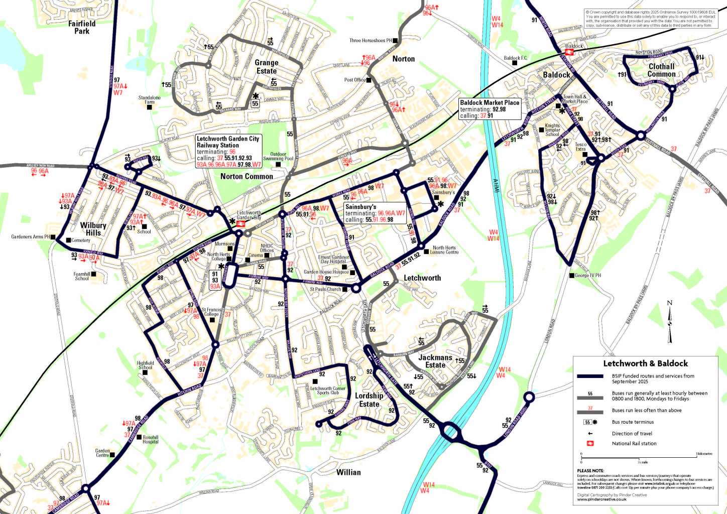 New And Improved Bus Services Coming To Letchworth Garden City And Letchworth Baldock Promo Map PRINT Jpeg File For Web Article 0 